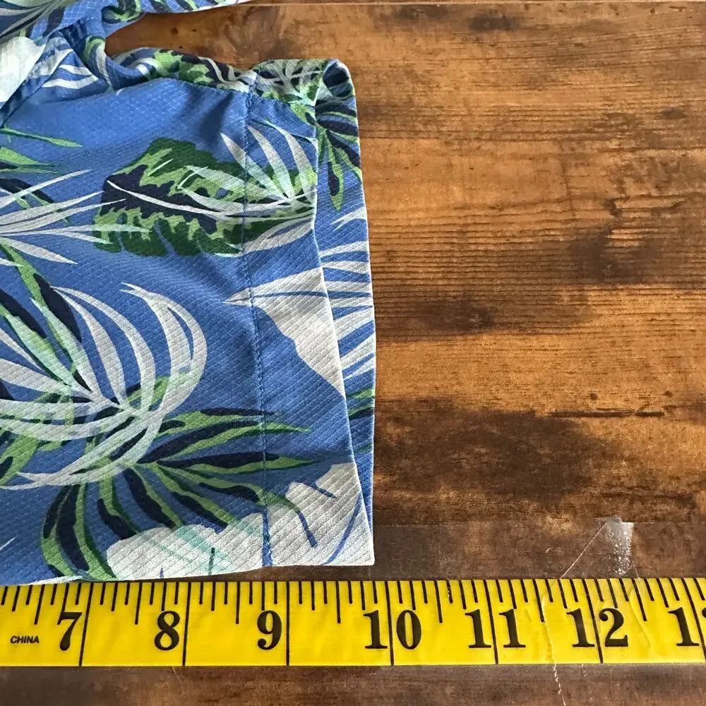 Tommy Bahama Camp Shirt Silk Blend Medium Hawaiian Floral Vacation Travel EUC - Picture 5 of 7
